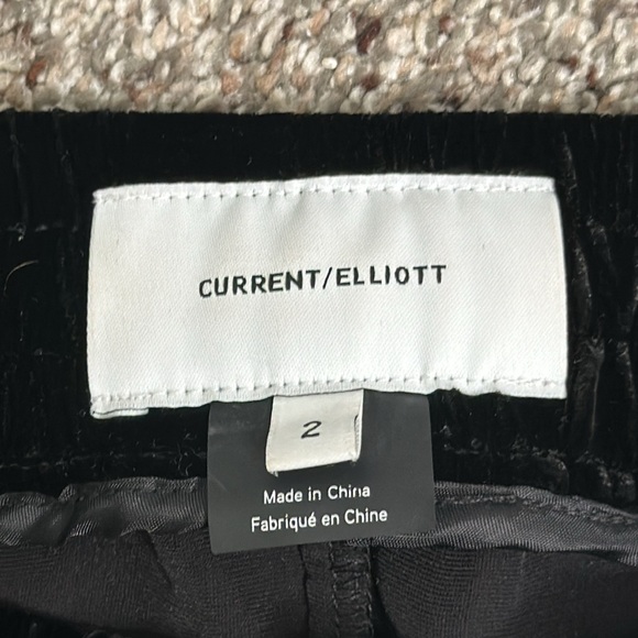 Current/Elliott black velvet joggers elastic waist and hem size 2 - Picture 8 of 11